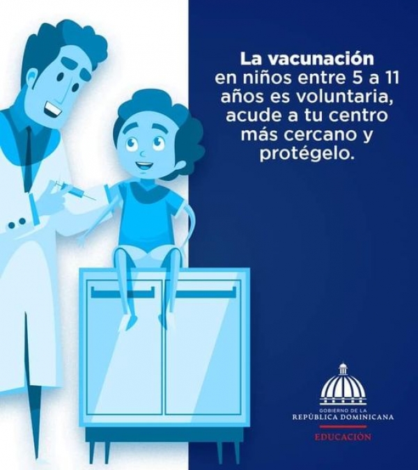 La vacunación en niños entre 5 a 11 años es voluntaria, acude a tu centro más cercano y protégelo.