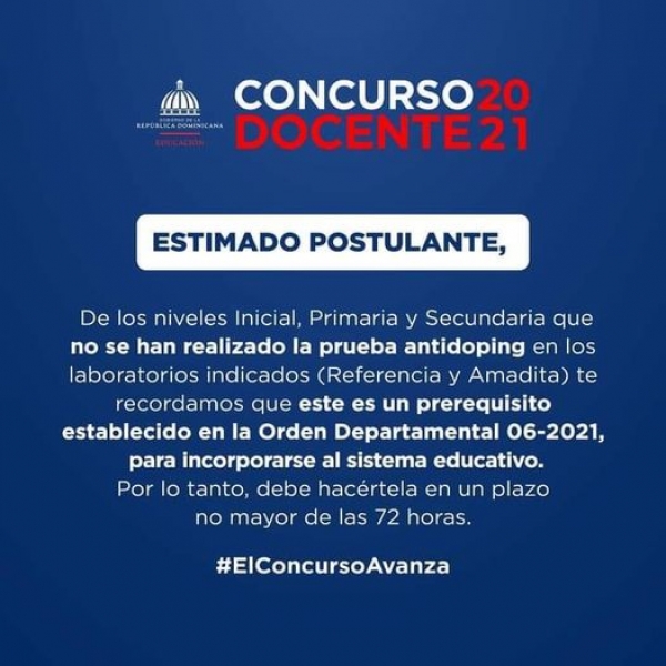 Atención estimados postulante #ConcursoDocente2021